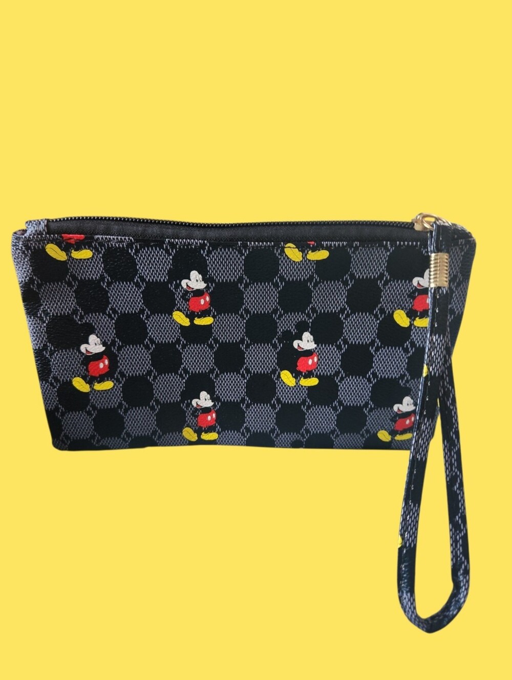 Mickey Mouse Print Wristlet Pouch